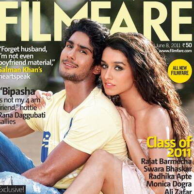 New kids on the block, Prateik and Shraddha Kapoor soak up some sun on the covers of Filmfare's June issue.