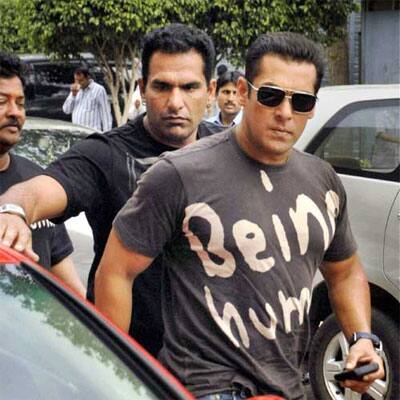 Salman Khan arrives for a promotional event of his upcoming film 'Ready' in Noida.