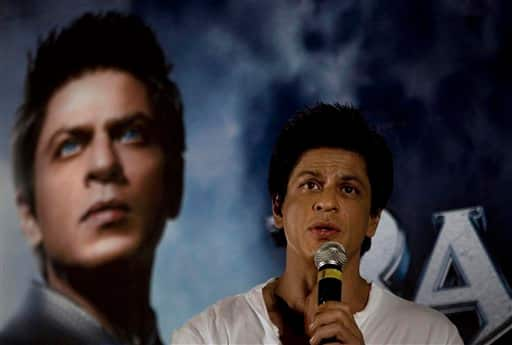 Bollywood actor Shah Rukh Khan speaks during a press conference to promote his upcoming film Ra.One in New Delhi.