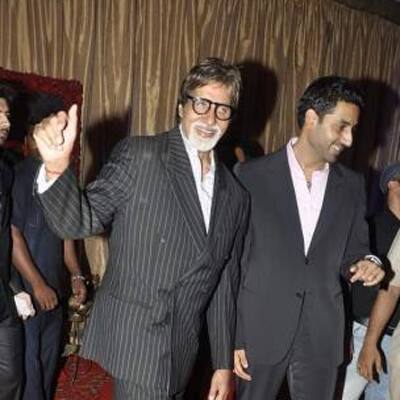 Amitabh & Abhishek Bachchan at Ganesh Hegde's Wedding Reception.