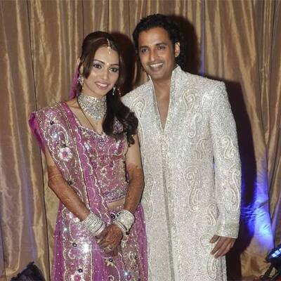 Ganesh Hegde & Wife Sunayna at their Wedding Reception. 