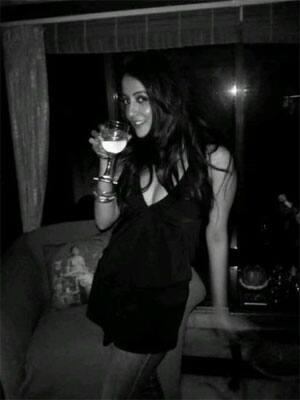 Bond beauty Raima Sen spotted sipping on her drink at a bash.