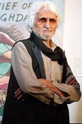 MF Husain spotted in a pensive mood.