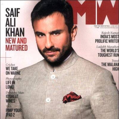 Saif Ali Khan looks suave on the cover of Mans World magazine’s June 2011 issue.