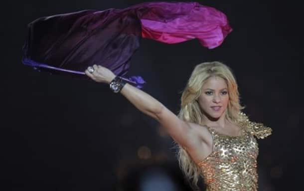 Colombia's singer Shakira performs during 