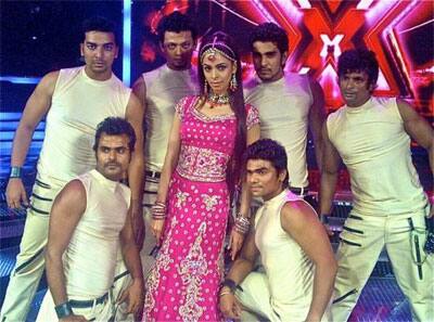 Mallika Sherawat during a performance on `X-Factor`.