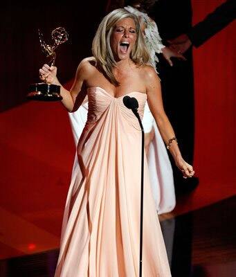 Actress Laura Wright accepts the Outstanding Lead Actress award onstage during the Daytime Emmy Awards in Las Vegas.