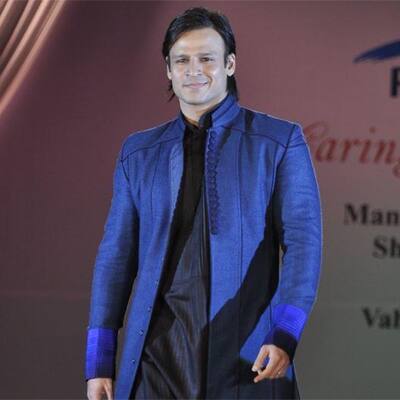 Vivek Oberoi walks the ramp at charity fashion show in Mumbai. 