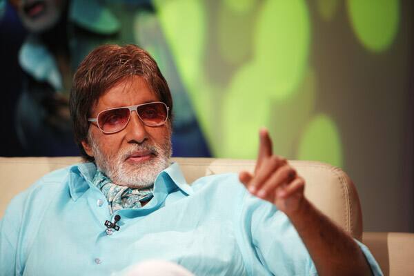 Amitabh Bachchan addresses the audiences while promoting ‘Bbuddah... Hoga Terra Baap’ at Zee News, Noida.