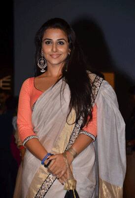 Vidya Balan spotted at Sabyasachi’s LFW show.