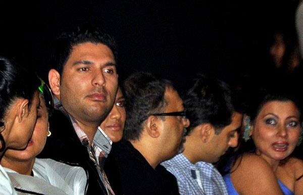 Indian cricketer Yuvraj Singh attends a fashion show on the fourth day of Lakme Fashion Week.