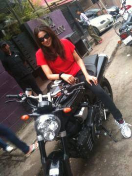 Bong babe Bipasha basu turns biker chick.