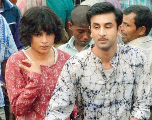 Priyanka Chopra and Ranbir Kapoor in the sets of ‘Barfee.’