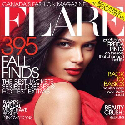 Freida Pinto graces the cover issue of Canadian fashion magazine Flair’s October 2011 issue.