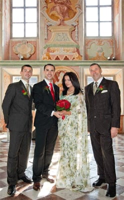 Celina Jaitly gets married to Peter Haag at a thousand year old monastery in Austria.