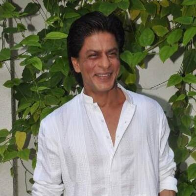 Shah Rukh Khan adresses the media on Eid at his residence.