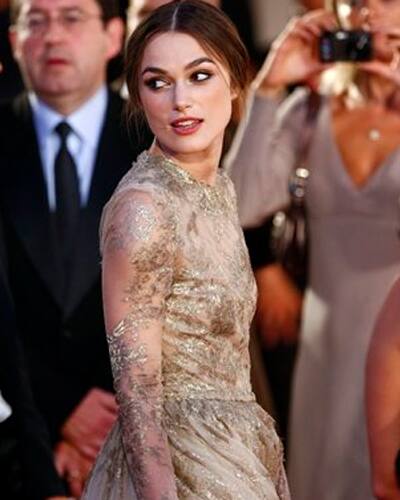 Keira Knightly arrives for the premiere of her movie 'A Dangerous Method' at the 68th edition of the Venice Film Festival in Venice, Italy.