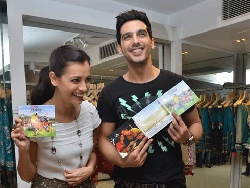 Dia Mirza and Zayed Khan at the music album launch of their upcoming film `Love Breakups Zindagi`.