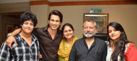 Shahid Kapoor spotted with family at ‘Mausam’ music success bash in Mumbai.