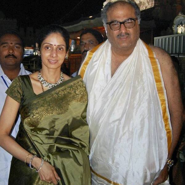 Sridevi and Boney Kapoor visit Tirupati.