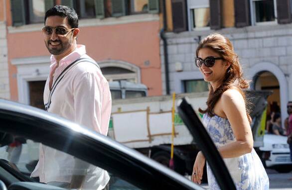 Aishwarya Rai and Abhishek during their vacation in Rome.