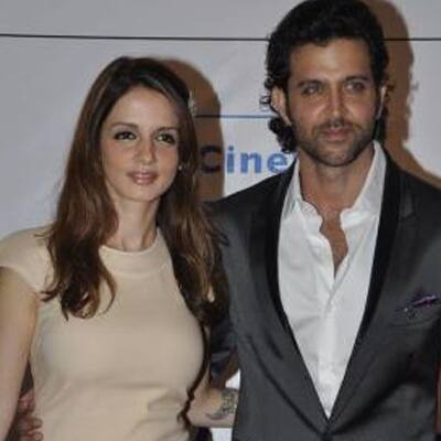 Hrithik and Suzanne at the Mausam premiere.