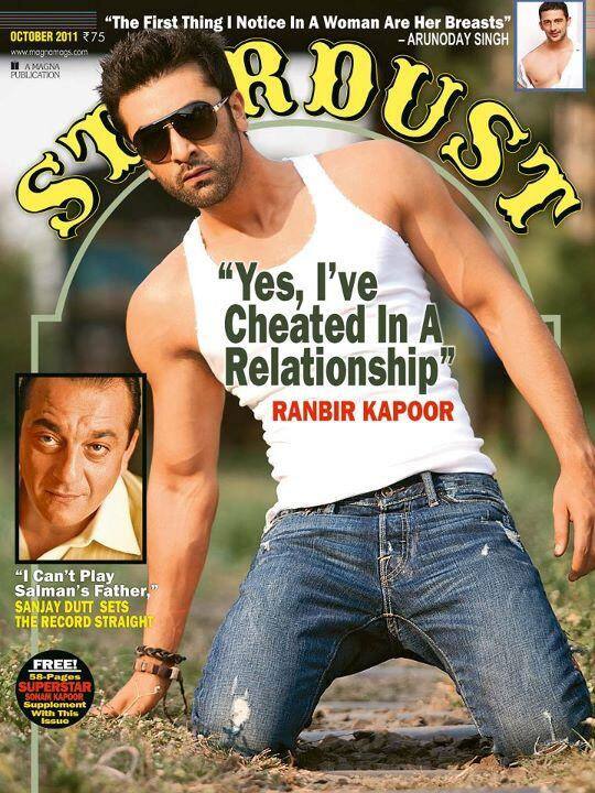 Ranbir Kapoor on the cover of Stardust magazine, October 2011 issue. 