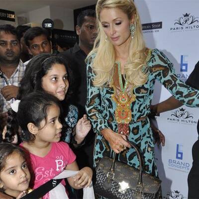 Paris Hilton unveils her line at Shoppers Stop.