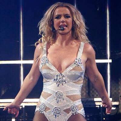 Britney Spears performs on stage during a concert in Kiev, Ukraine. Spears performs in Moscow, St. Petersburg and Kiev as part of her European Femme Fatale tour.