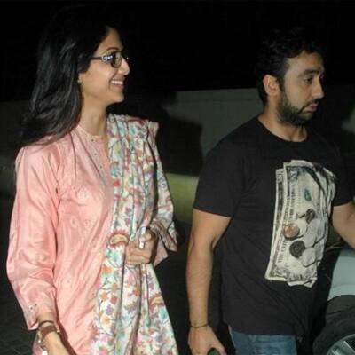 Shilpa Shetty and husband Raj Kundra spotted outside a cinema hall in Juhu, Mumbai.