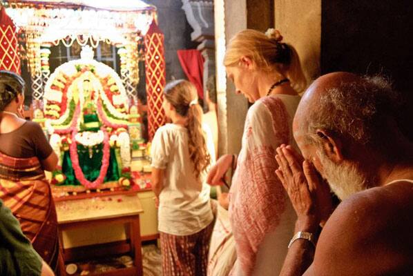 Worshiping the goddess mother in her various forms over nine consecutive nights, the annual Navratri festival commences with adoration of the feminine as Meenakshi, on the first night of this popular Hindu celebration.