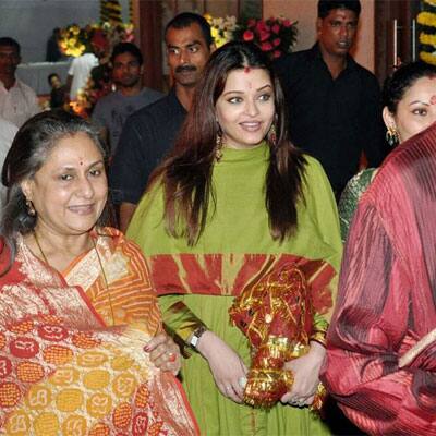 Aishwarya Rai spotted at Sanjay Dutt’s Mata Ki Chowki in Mumbai.