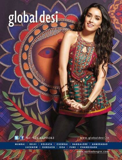 Shraddha Kapoor in Anita Dongre's Global Desi ad.