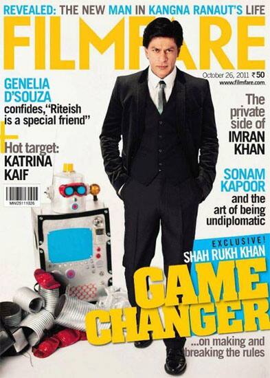 Sha Rukh Khan on the cover of Filmfare, October 2011 issue.