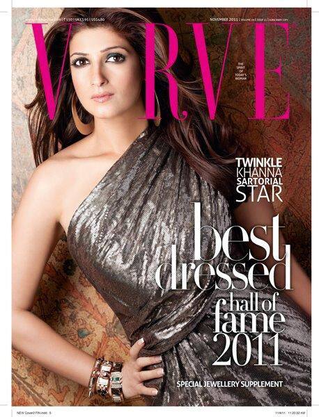 Twinkle Khanna on the cover of Verve, November 2011 issue.