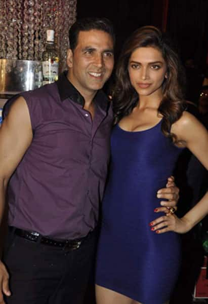 Akshay Kumar and Deepika Padukone at the ‘Desi Boyz’ music launch.