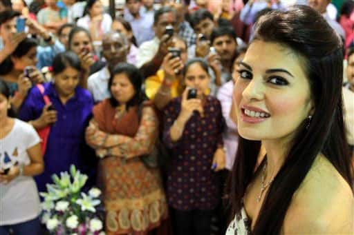 Jacqueline Fernandez launches a jewellery brand at a showroom in Ahmadabad.