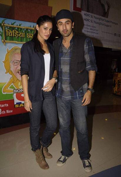 Ranbir Kapoor and Nargis Fakhri at a special screening of `Rockstar`.