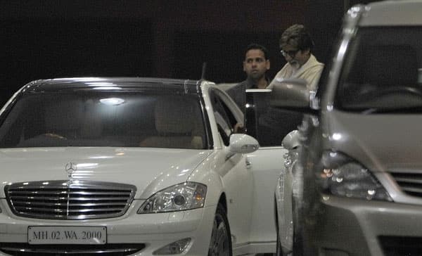 Amitabh Bachchan is seen leaving the Seven Hills hospital in Mumbai.