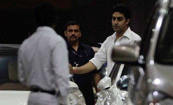 Bollywood actor Abhishek Bachchan is seen at the Seven Hills hospital in Mumbai.