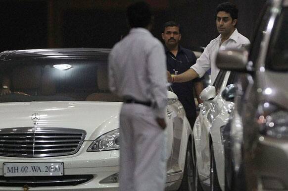 Bollywood actor Abhishek Bachchan is seen leaving the Seven Hills hospital in Mumbai. 