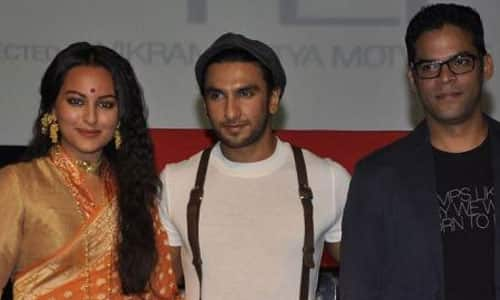 Sonakshi Sinha, Ranveer Singh and Vikramaditya Motwani spotted at an event in Mumbai.