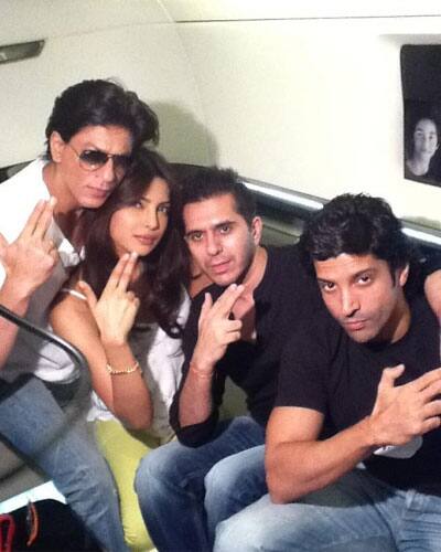 Shah Rukh Khan, Priyanka Chopra, Ritesh Sidhwani and Farhan Akhtar at the music launch of ‘Don 2’.