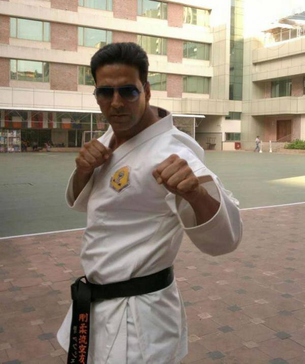 Akshay Kumar is ready for action in karate outfit.