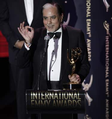 Zee Group Chairman Subhash Chandra giving his acceptance speech at 39th International Emmy® Awards, held at the New York Hilton in New York City.