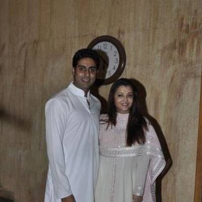 Abhishek Bachchan and Aishwarya Rai at the press meet at their residence Jalsa.