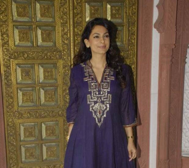 Juhi looking pretty in anarkali at an event.