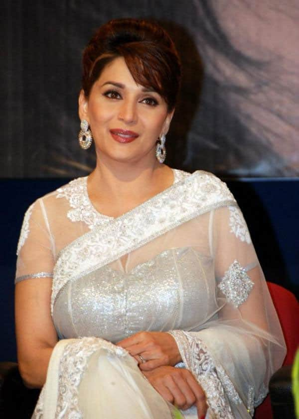 Madhuri Dixit looks stunning in white at an event in Goa.