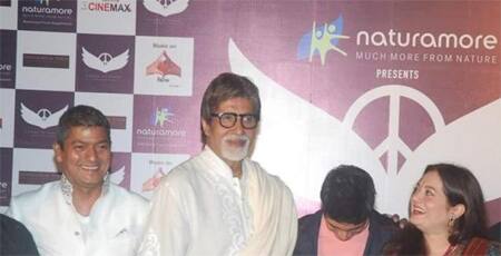 Amitabh Bachchan launches Aadesh Shrivastava's music album.