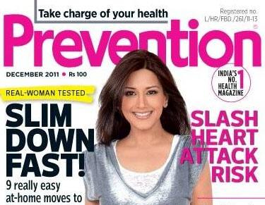 Sonali Bendre looking fit on the cover of Prevention.